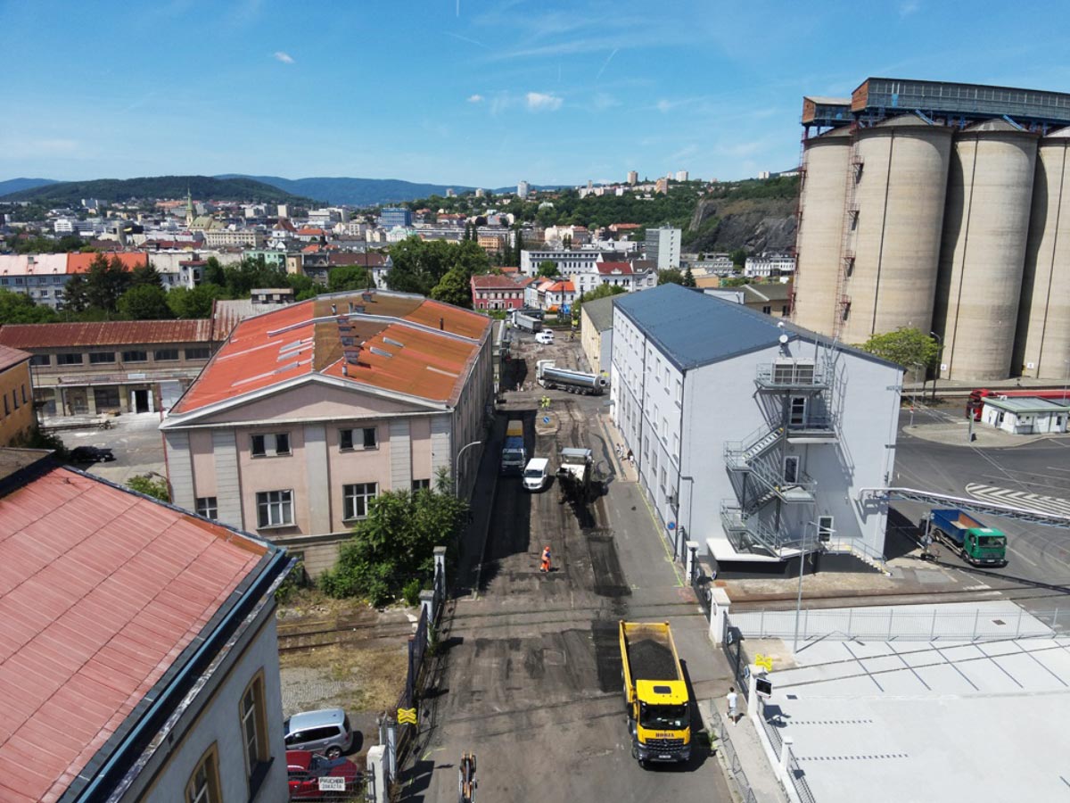 Letecká data pro opravy ulic Žukovova a Drážďanská